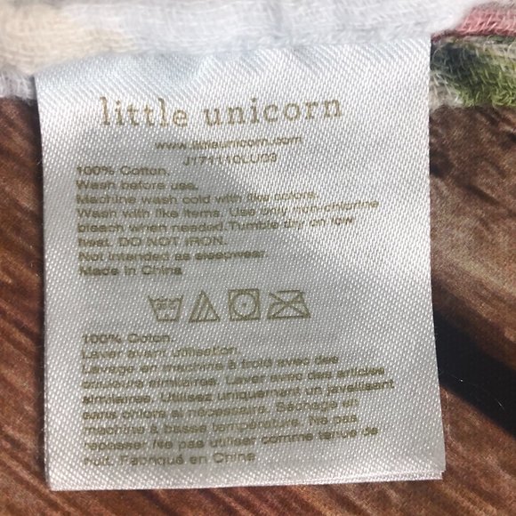 LITTLE UNICORN FLORAL MUSLIN SWADDLE BLANKET - Picture 3 of 5